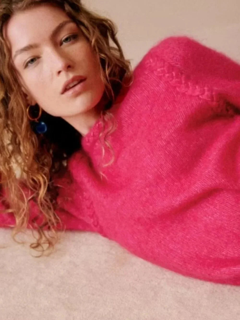 Sezane Annita Jumper in Raspberry size M